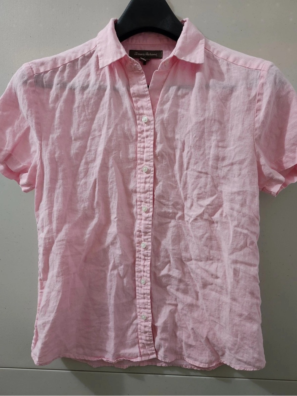Tommy Bahama Light Pink Linen Short Sleeve Button-Down Shirt